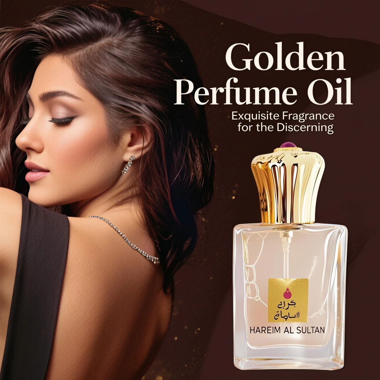 

Golden Perfume Oil - Arabian Oud, Amber & Rose Scent for Women & Men, Long Lasting Fragrance Oil Natural Ingredients