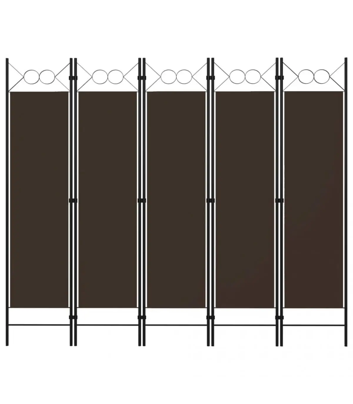 200x180 cm Brown 5 panel divider screen room dividers