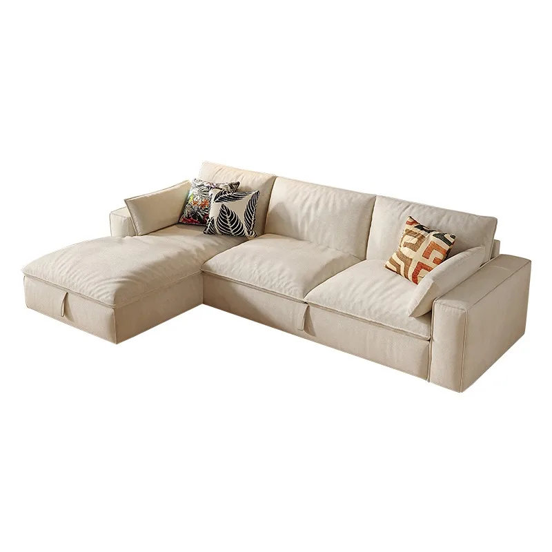 Sofa bed folding dual-purpose cream wind small apartment living room tofu block sofa storage