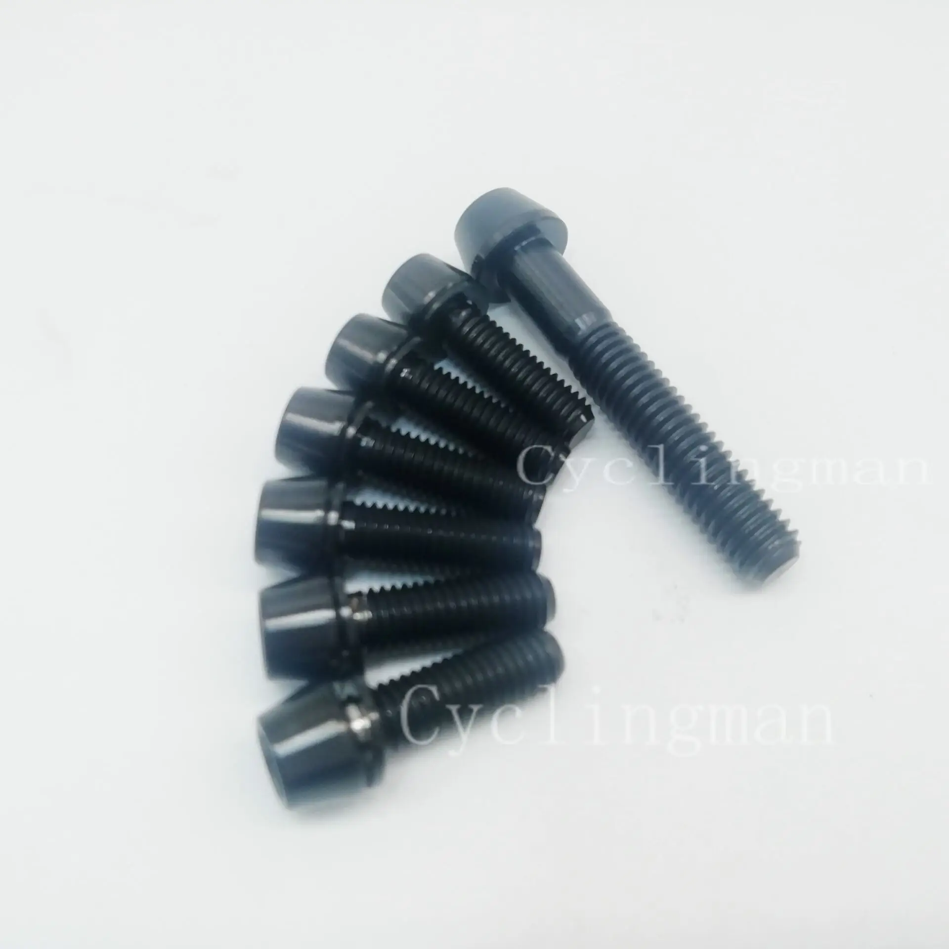 1pcs M6X35mm 티타늄 Ti 테이퍼 헤드 자전거 헤드셋 캡 나사 및 6pcs M5X16/18/20mm 와셔 자전거 골드 레인보우 블랙 볼트