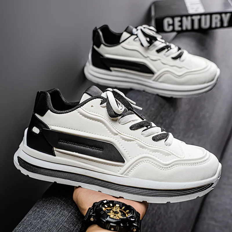 Herrenschuhe, Frühling 2022, neue atmungsaktive, lässige Sportschuhe, rutschfeste, weiche Sohle, kleine weiße Schuhe, Herrenmode
