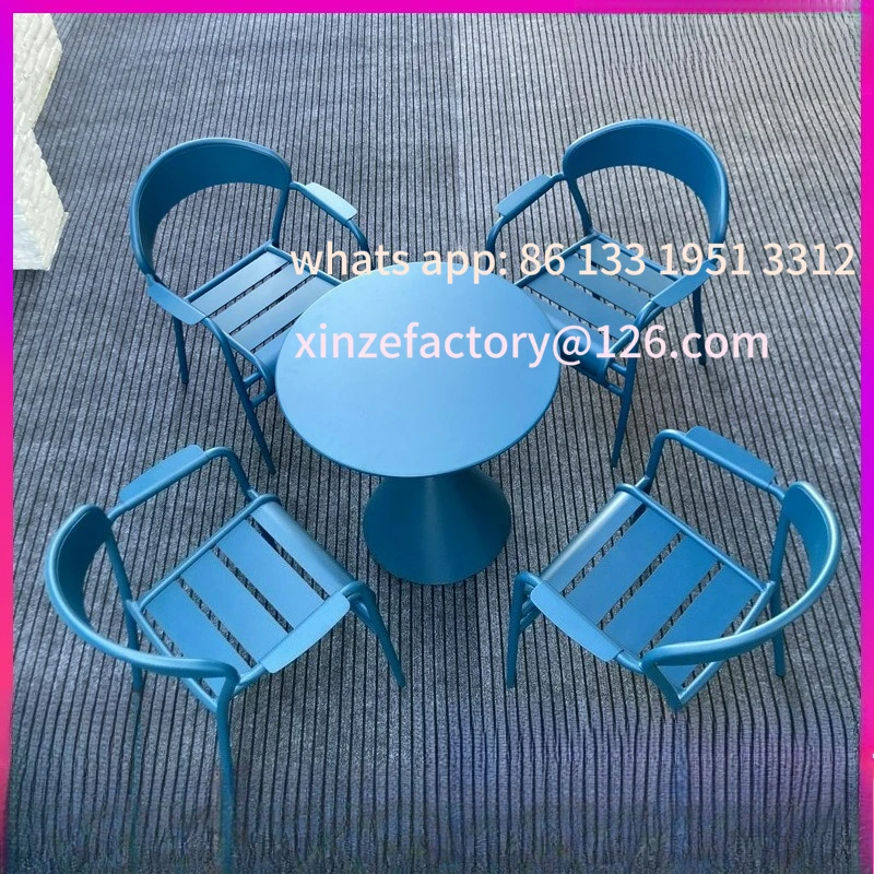 

Customizable outdoor metal waterproof sunscreen table and chair coffee table combination furniture
