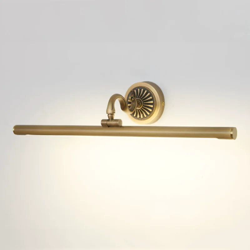 Vintage copper European style bathroom wall light LED 8W 45CM 4100K neutral light, suitable for bedroom vanity