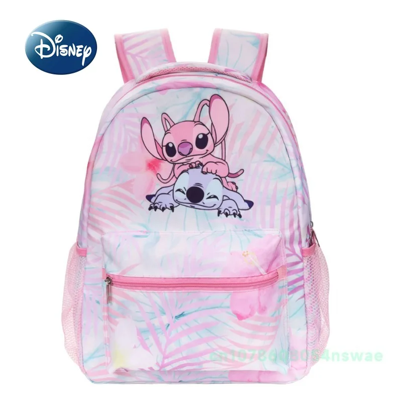 Tas sekolah anak-anak baru Stitch, tas ransel merek mewah, tas sekolah siswa, kartun, kapasitas besar