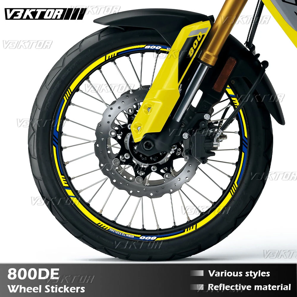 For V-Strom 800DE VStrom 800 DL800 Wheel Sticker Rim Decal Reflective Hub Stripe Tape 2023 2024