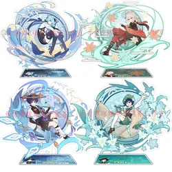 Anime Figure Game Scaramouche Barbatos Cyno Xiao Kaeya Acrylic Stand Model Plate Desk Decor Standing Sign Fans Gifts