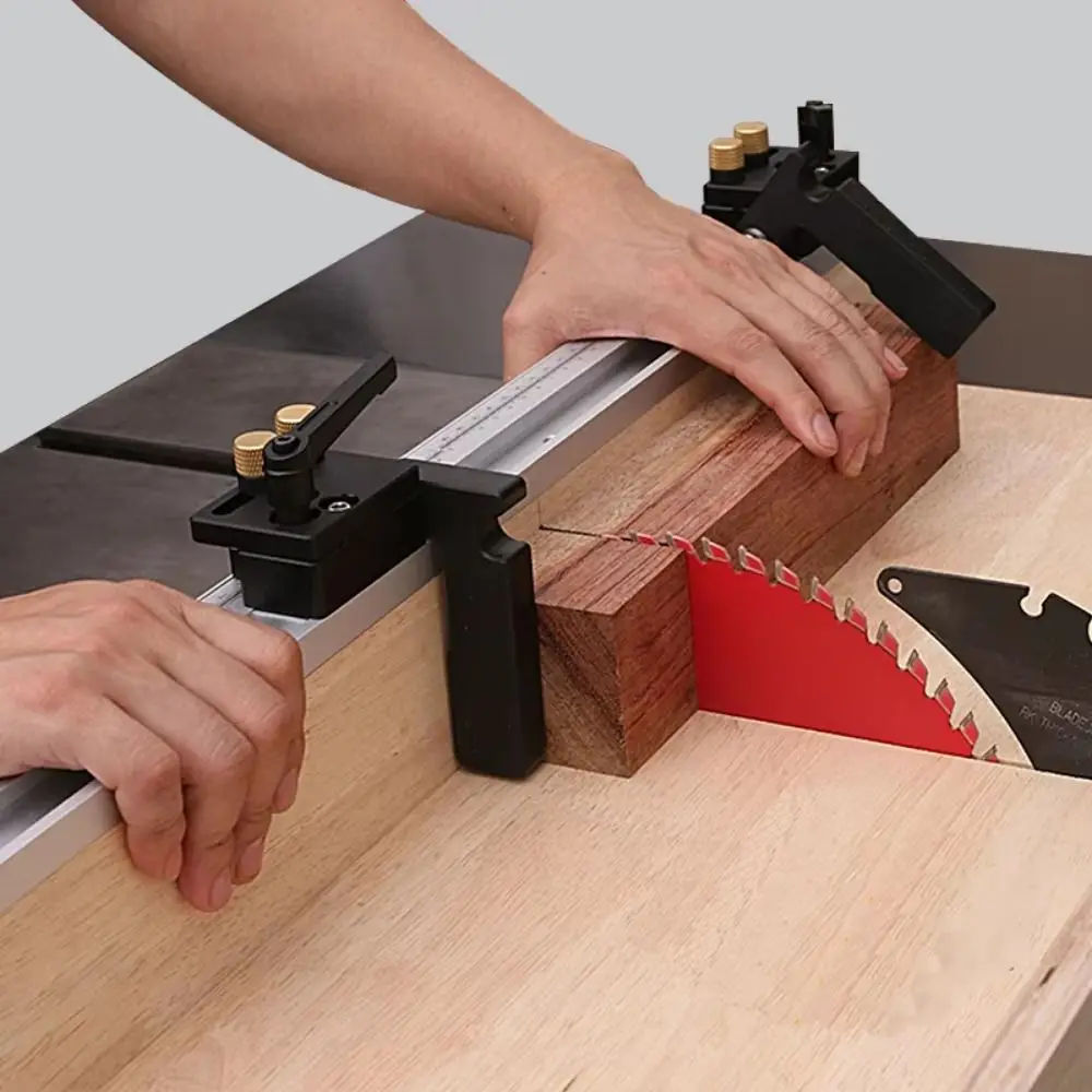 T-Tracks Slot Woodworking Slide Ruler with Scale Width 45mm Saw Table Tools Push Handle Precision Woodworking Miter Track
