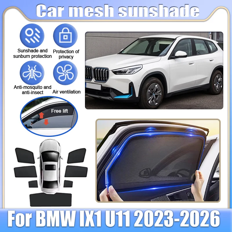 

Для BMW IX1 U11 2023-2026: Сетчатые шторки на окна, солнцезащитные экраны, защитные шторки для конфиденциальности, солнцезащитные козырьки, защита от комаров, автоаксессуары