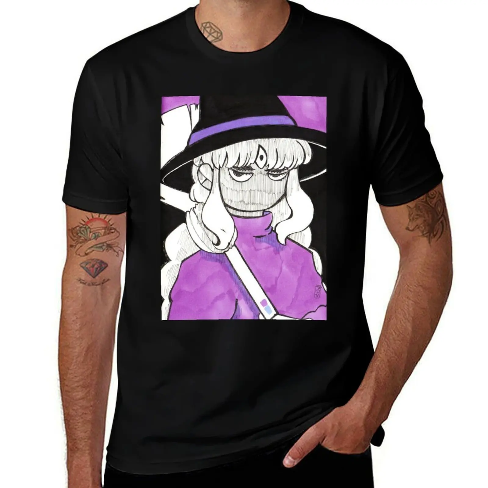 

The 24 effects: Witch T-Shirt Funny t-shirt anime figures tees T-shirts for men cotton