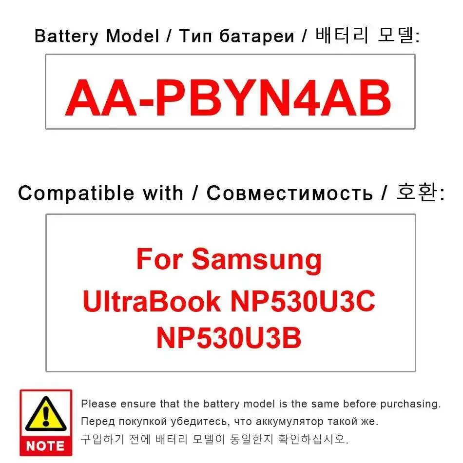 

45Wh For Samsung Ultrabook NP530U3C NP530U3B Long-Lasting Laptop Battery Premium Replacement AA-PBYN4AB