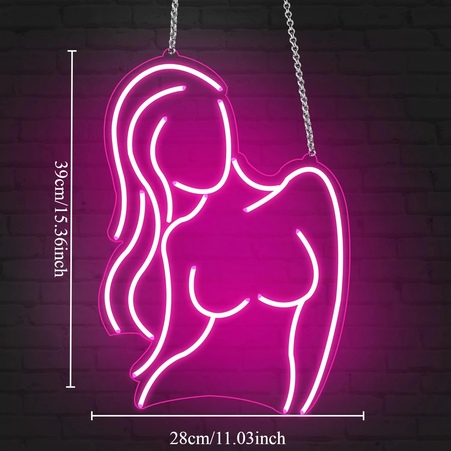 LED النيون خط الجسم الإناث USB بالطاقة مناسبة لغرف النوم بار نادي صالون تجميل هدايا عيد الميلاد عيد الحب #2