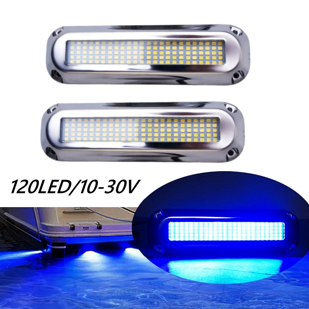 2 adet aynalık ışık 120 LED sualtı tekne ışıkları LED su geçirmez sürat navigasyon aydınlatma tekne RVS yat deniz aksesuarları