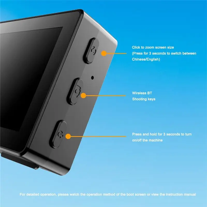 A33T Portable Mini Selfie Vlog Monitor Phone Rear Camera Projection Screen Display Remote Photography Mobile