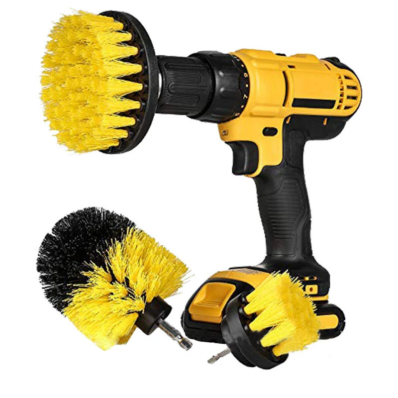 3pcs Power Scrubber Brush Drill Brush Attachment Set For Cleaning Showers Tubs Bathroom Tile Grout Carpet Home Tool