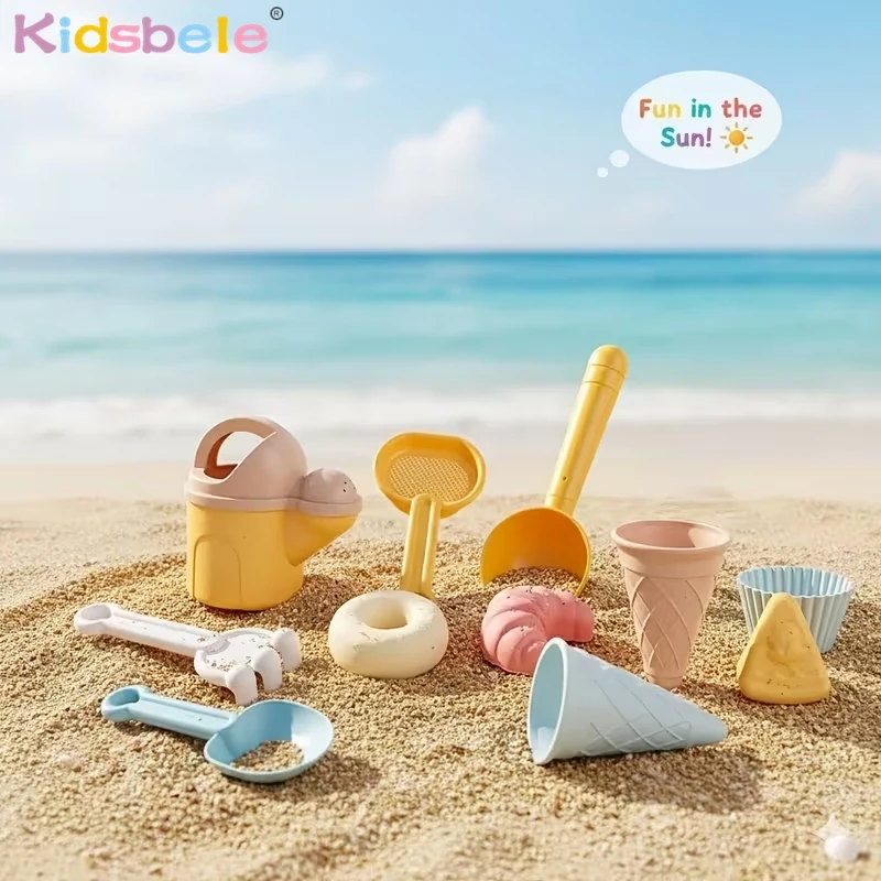 

11Pcs Sand Water Play Kit with Mesh Bag Sand Digging Tools for Beach Rake Shovel Set Sand Ice Cream Outdoor Play Set for Toddler