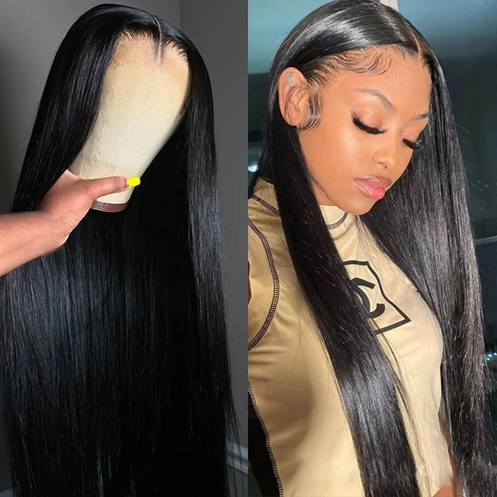 

Парик из натуральных волос 13x6 HD Lace Frontal, 30-38 дюймов, прямой, с кружевной передней частью 13x4, для женщин, предварительно выщипанный, плотность 200%