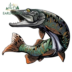 EARLFAMILY 13cm x 10.6cm for Fishing Fish Car Stickers VAN RV Decal Windshield Car Accessories Funny Surfboard Decals Decor