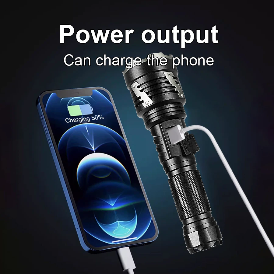 High Power Led Flashlight XHP360 Wick Super Powerful Torch Self Defence Tactical Lantern High Quality Flashlight for outdoors