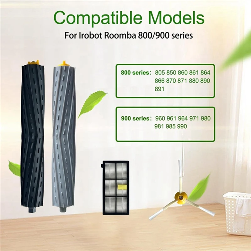 Brosse latérale principale et filtre HEPA, accessoires pour Irobot Roomba 800, 900 Series, 860, 865, 866, 870, 880, 885, 890, 960, 980