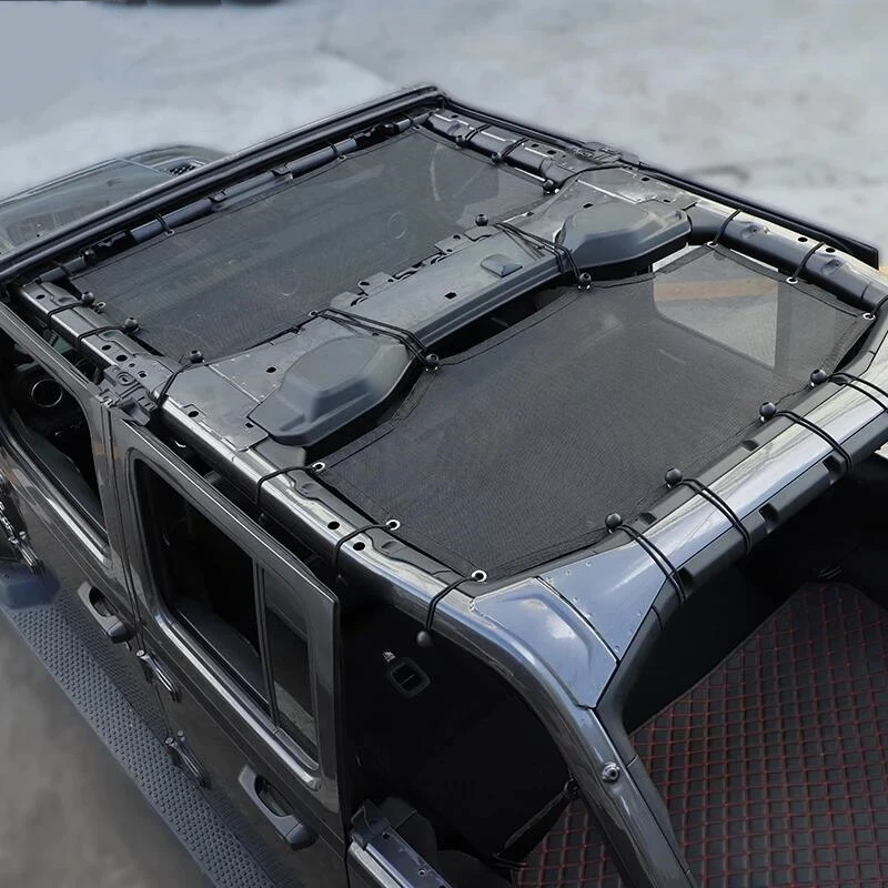 Car Top UV Sun Protection Mesh Sunshade Cover for Jeep Wrangler JL 2018 2019 2020 2021 2022 2023 Insulation Net Accessories