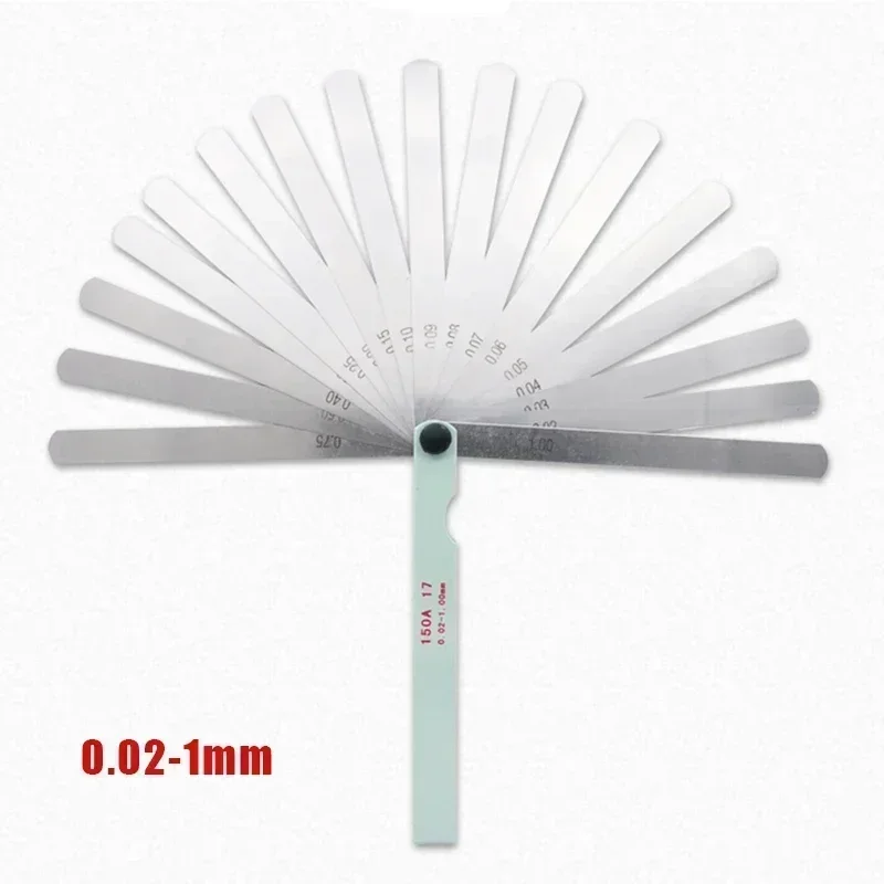 17 Blades Feeler Gauge Thickness Gauges Measurment Tool Gap Wedge for Engine Valve Adjustment 0.02-1mm Percision Measuring Tools