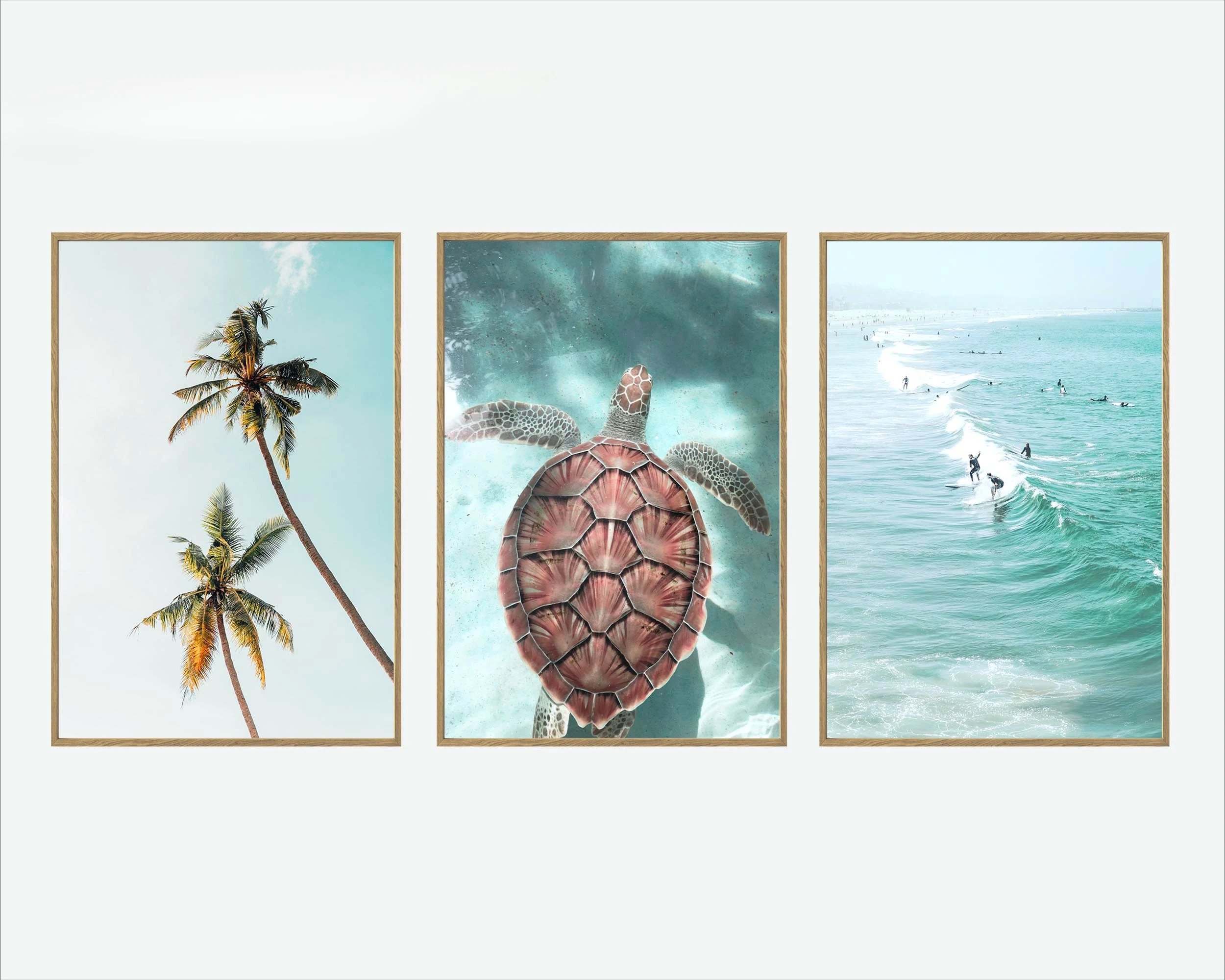 Set aus 3 Drucken, Kalifornien-Strand-Wandkunst, Strand-Poster-Dekoration, Kinderzimmer-Kunstdekoration, Tropisches Foto, Sommer-Wandkunst, Strandkunst