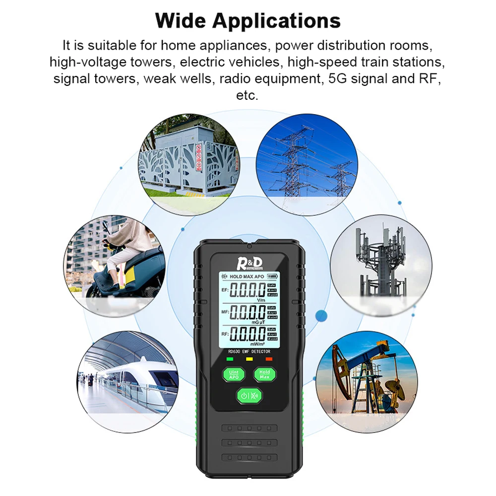 3in1 Electric Field Magnetic Field RF Radiation Detector Handheld Radiation Tester EMF Meter Radio Frequency Detect Meter