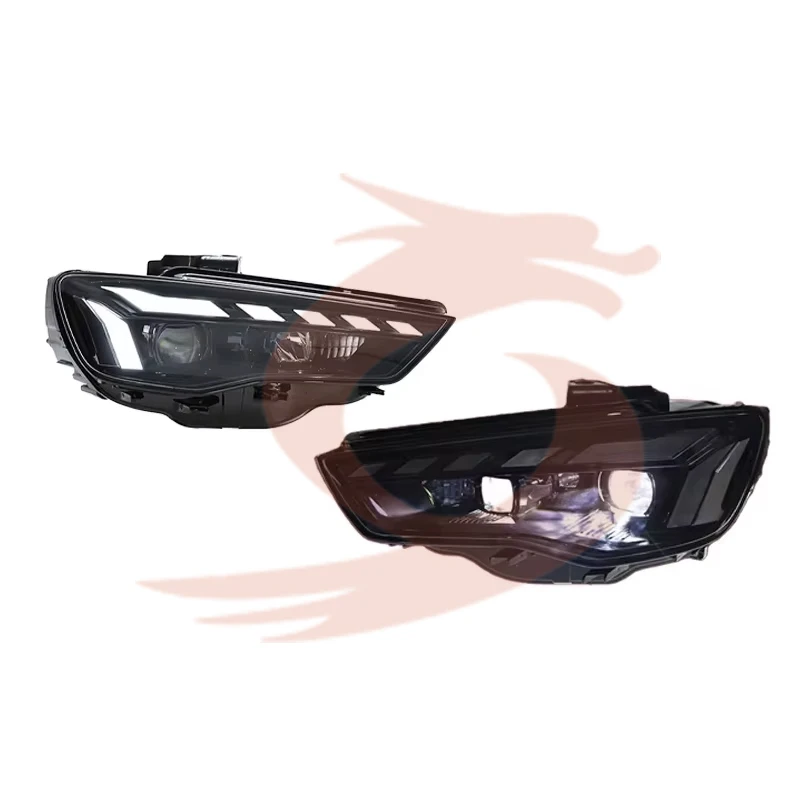 Used To Replace For Audi A3 Retrofitted 13-20 Full LED Headlight Assembly Streamer Steering Assist Heliometer Lens