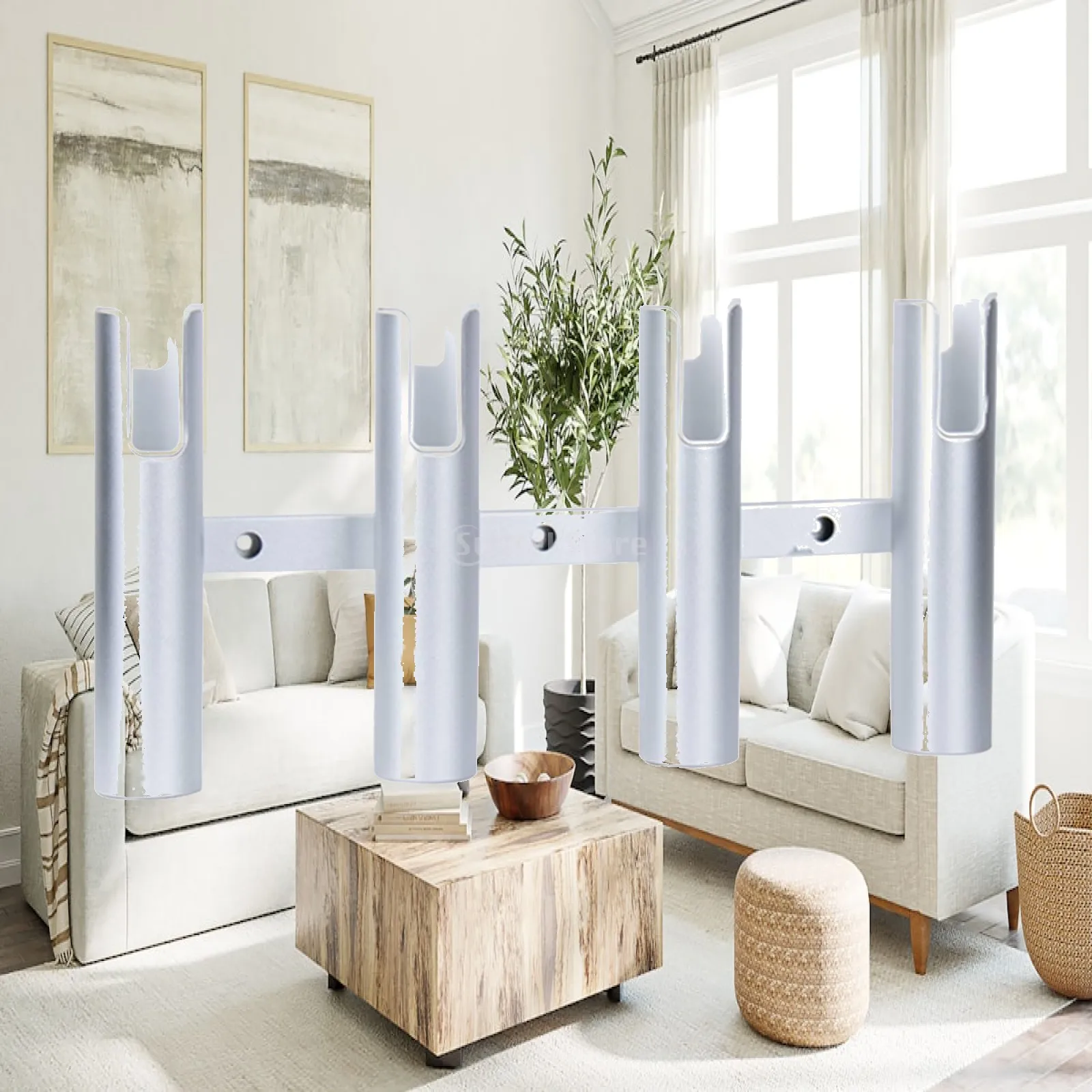 Fishing Rod Holder with 4 Tubes Aluminum Alloy Fishing Rod Holder with Four Slots Hardware Rust-Resistant Rustproof for Anglers
