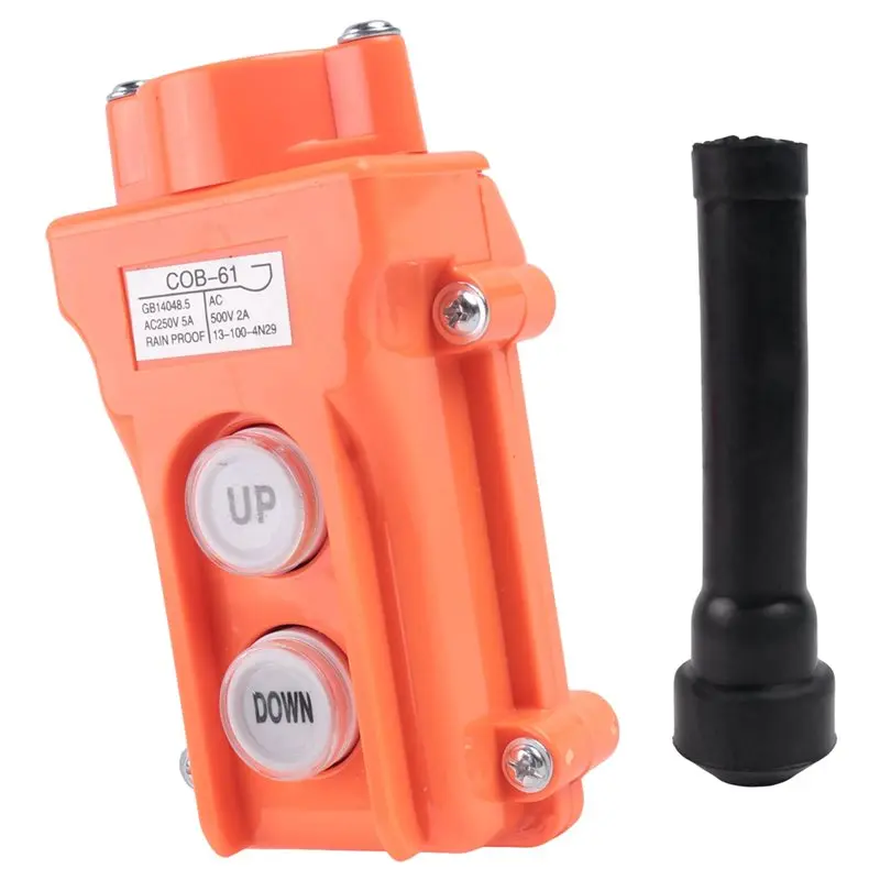 HLZS-Rain Proof Up-Down Switch Control Station Crane Pendant Hoist Push Button Switch Momentary COB61-UP-DOWN
