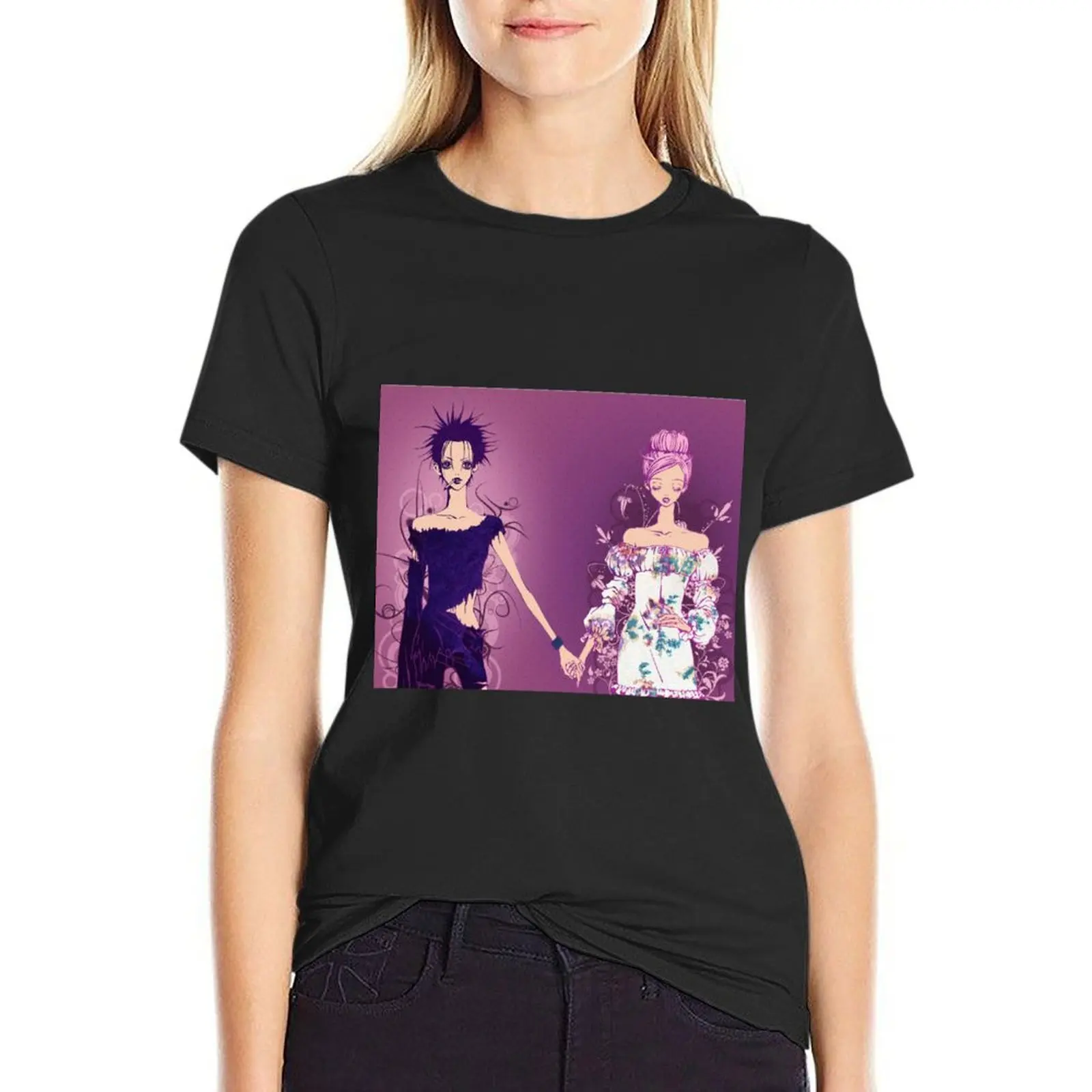 

Nana Osaki and Nana Komatsu T-Shirt Blouse Short sleeve tee tops oversized t-shirt dress for Women plus size sexy