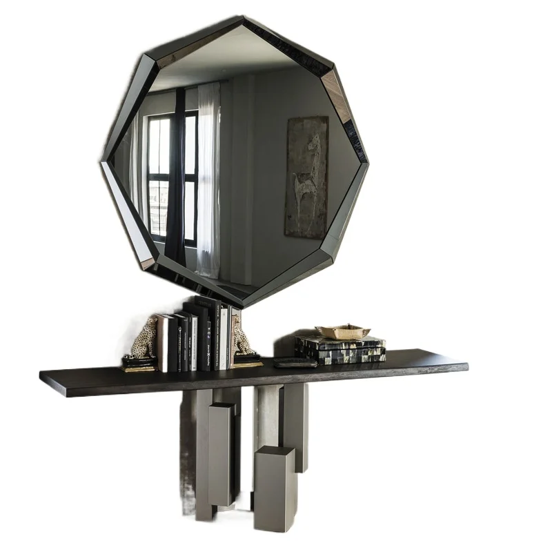 

Italian minimalist solid wood entrance table, living room modern simple end view table entrance long case