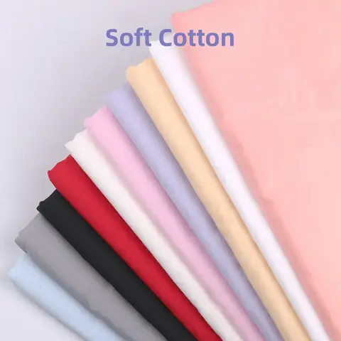 Fabric 100% Cotton 1m 100% Cotton Fabric for Lining Clothes Dresses By The Meters White Jersey Diy Fabric Top Soft Quilting Fabrics