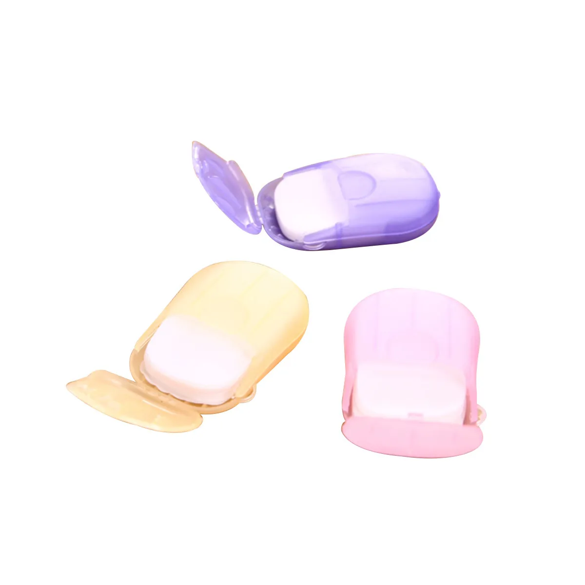 20Pcs Disposable Paper Soap Sheets Travel Portable Hand Bath Face Washing Soap Flakes with Storage Box for Camping Hiking