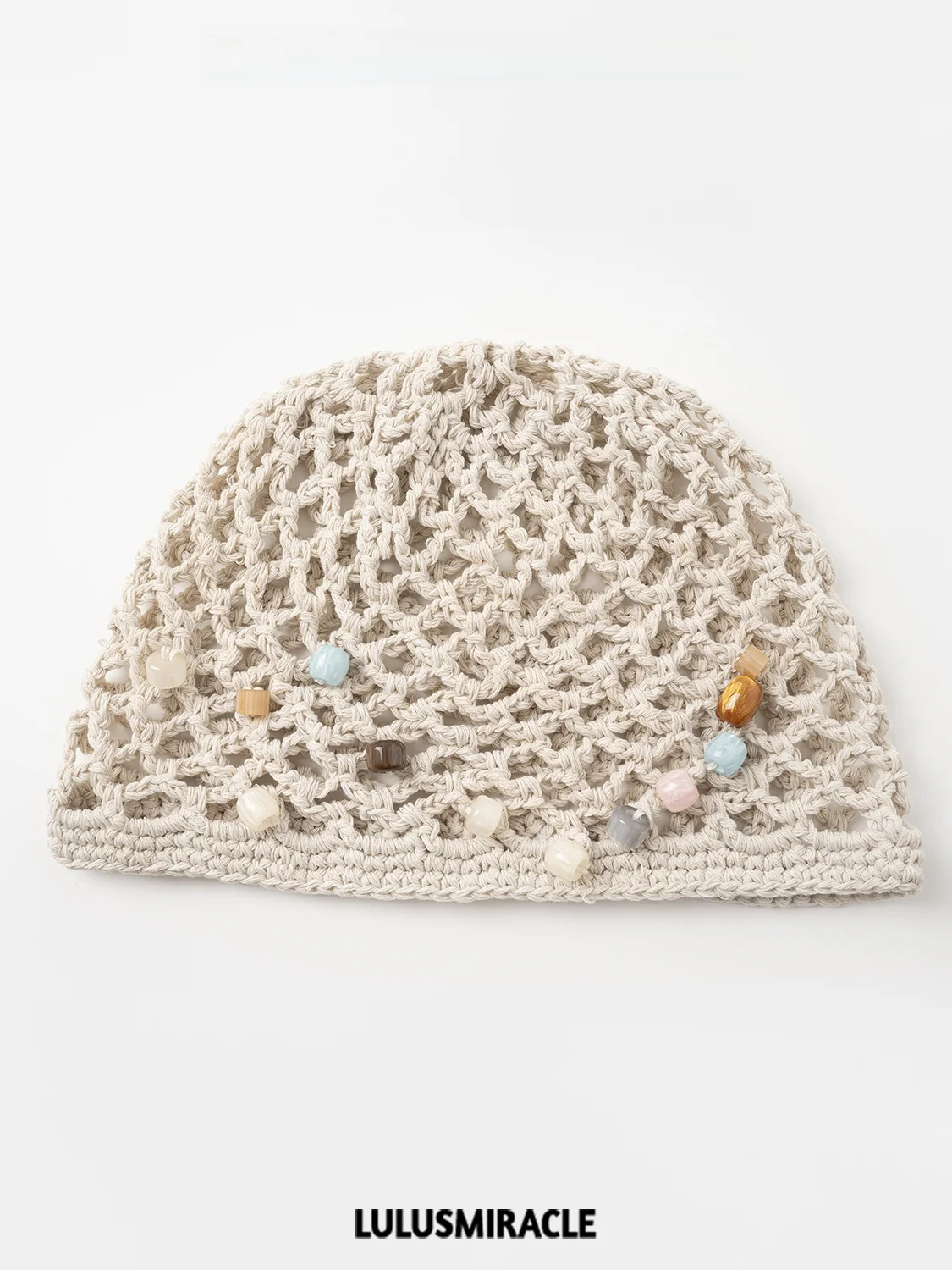 Lulusmiracle Fashionable Breathable Hollow out Head Cover Hat Women's Trendy New Style Cotton Autumn Winter round Top Cap