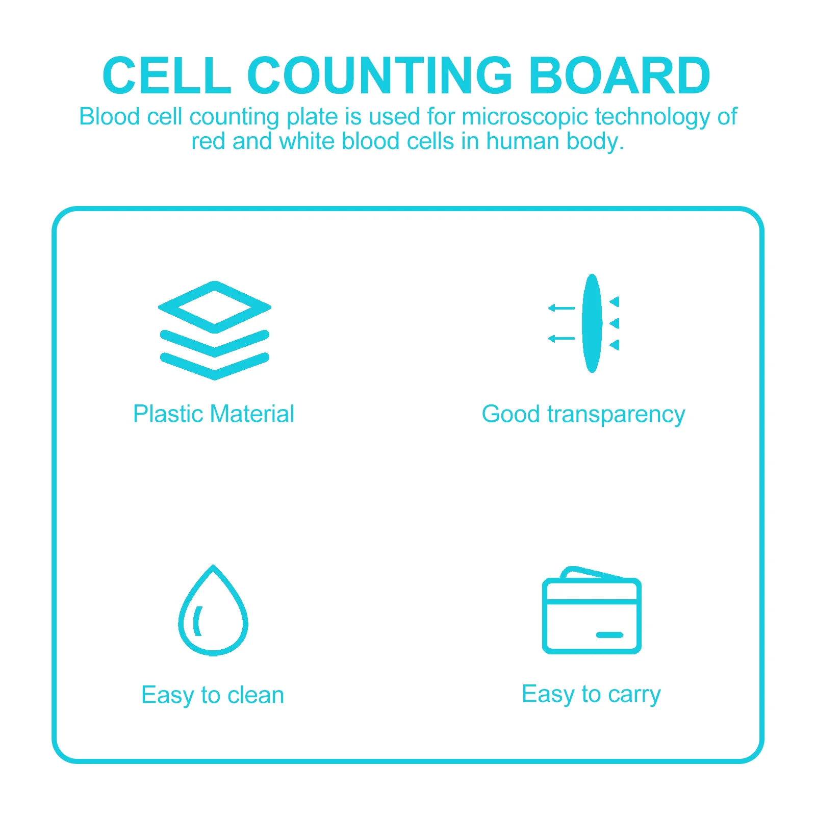 Hemocytometer Counting Chamber Cell Counting Chamber for Neubauer Improved Blood Laboratory Supplies