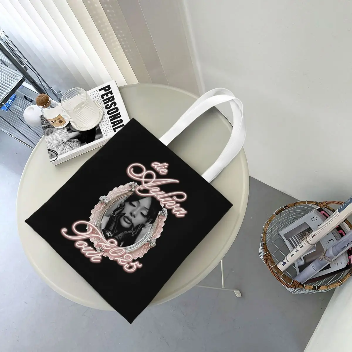Vintage Frame Ayliva Die Tour Shopping Bags Canvas The Tote Bag Folding for Women Shoulder Tote Travel Handbag