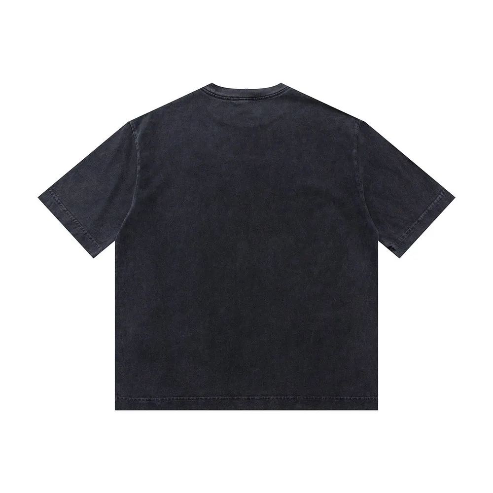 Washed Embroidery Leeter T Shirts for Women Men Distressed Oversized Goth Aesthetic Grunge Y2k Summer Tops Tees Streetwear