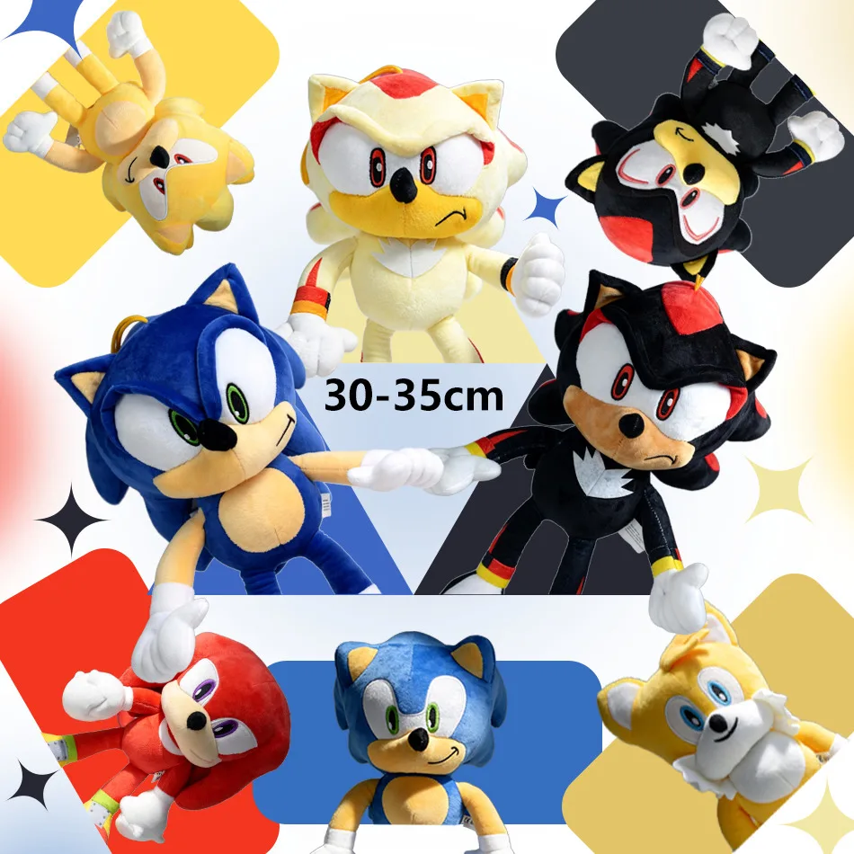 Nuevo Peluche Ultrasónico de Sonic de 30cm-35cm, Muñeco de Peluche de Sonic, Juguete de Peluche de Anime de Dibujos Animados, Erizo, Ratón, Tarsnak, Regalo Navideño
