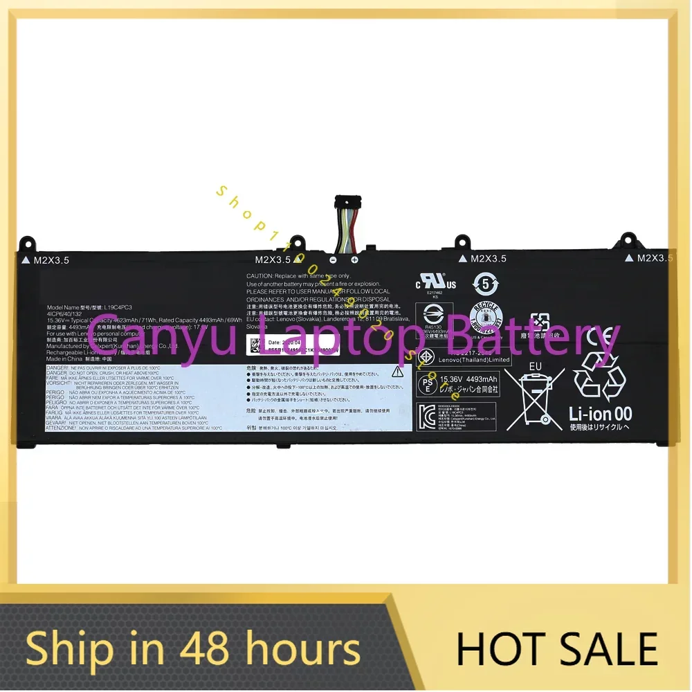 

2024 Battery L19C4PC3 L19M4PC3 For Lenovo R7000P Y7000P 2020 15.36V 71Wh 4623mAh