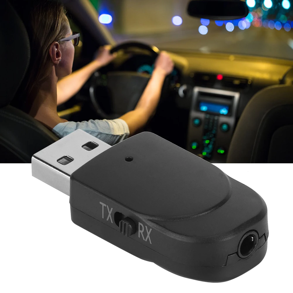 Car Bluetooth Audio Receiver Transmitter 2 in 1 USB Stereo Music Wireless Adapter For Automotive TV Computer