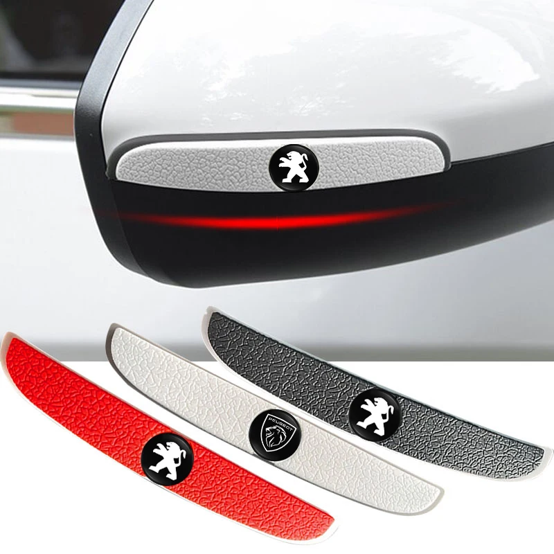 4 piezas de tiras de goma anticolisión, pegatinas protectoras para espejo retrovisor de coche, para Peugeot 207, 107, 607, 106, 406, 307, 206, 301, 208, 308
