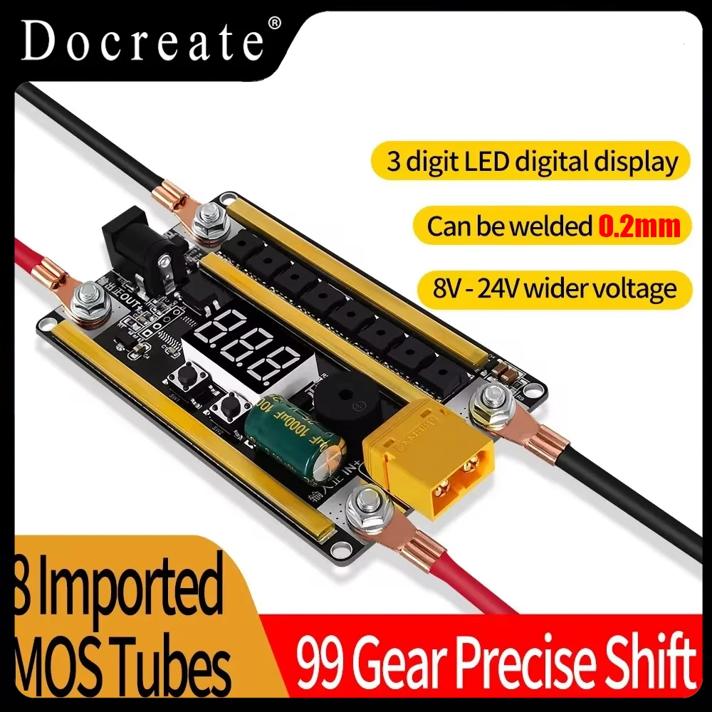 99 Gears 8V-24V Spot Welder Kit Digital Power Adjustable Spot Welding Pen Control Board Nickel Sheet For 18650 Lithium Battery