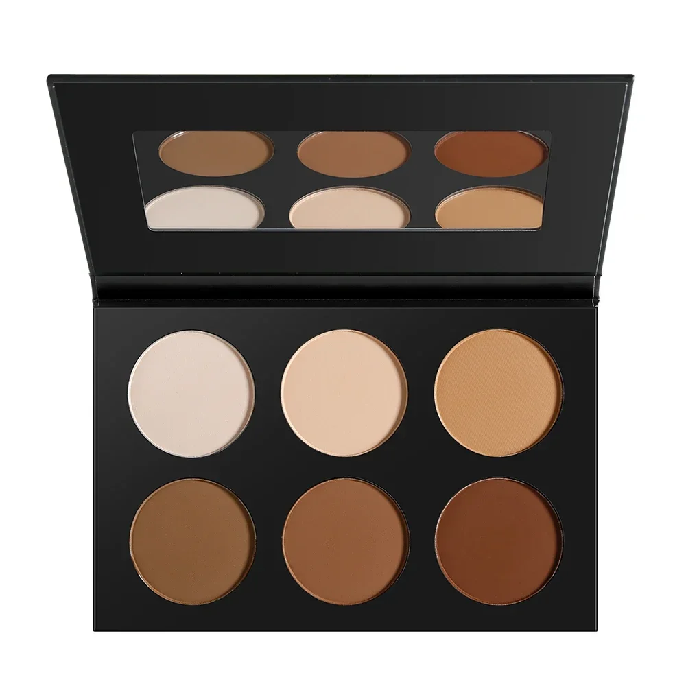 Silhouette Retouching 6 Coloor Waterproof Oil-control Contouring Private Label Concealer Pressed Powder Custom Bulk Makeup