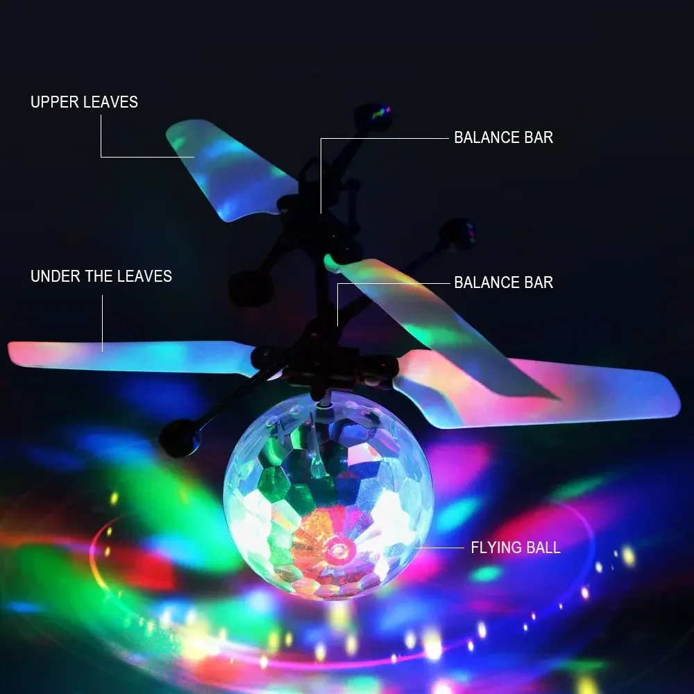 H1 Unique Toy Gesture-controlled Colorful Luminous Crystal Ball Pendant Children's Gift Remote-controlled Sensing Light Ball