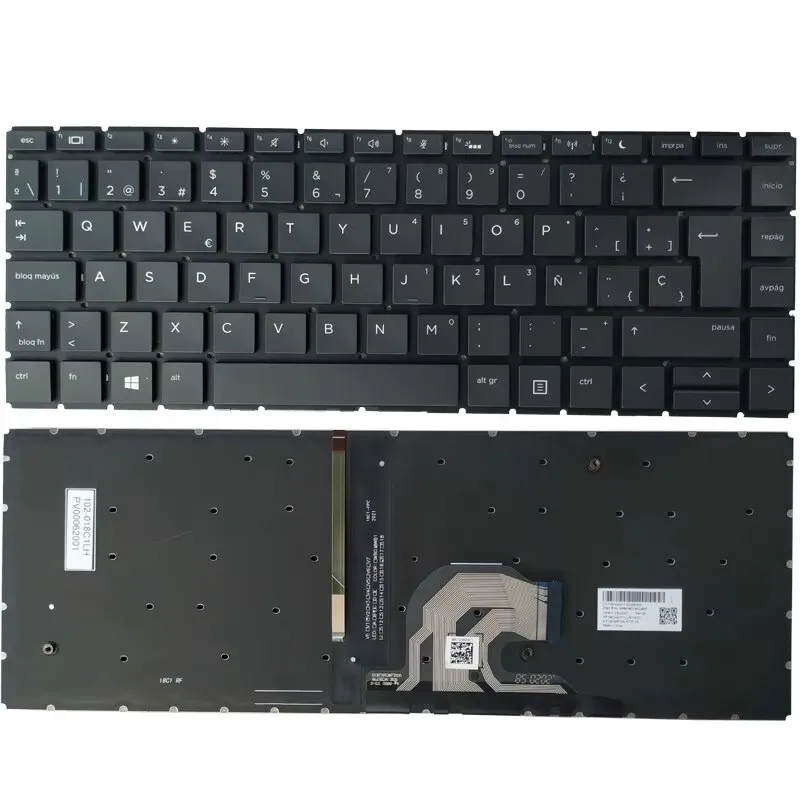 Keyboard for HP Probook 440 G6 445 G6 440 G7 445 G7 Without Frame Black Spanish SP Layout