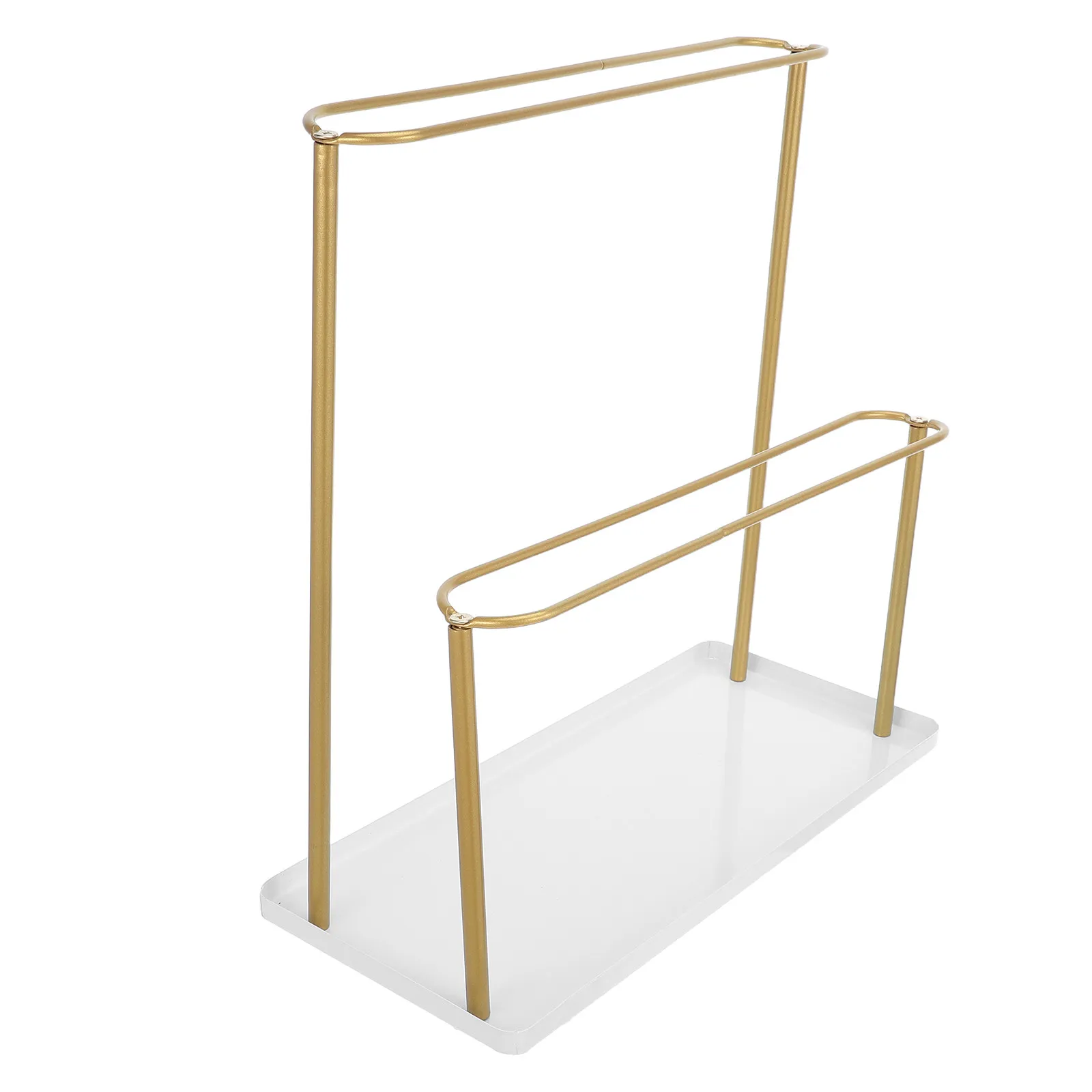 2-Tier Metal Headband Storage Organizer Tray Sunglasses Hairband Display Rack Necklace Holder Stand Desk Vanity Jewelry Display