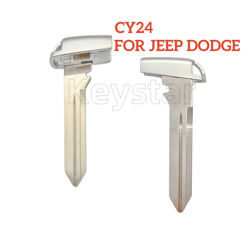 

5pcs CY24 Car Smart Key Blank with Hole Keyless Remote Fob Key Blande Spare Emergency Insert Door Key for Jeep Dodge Chrysler