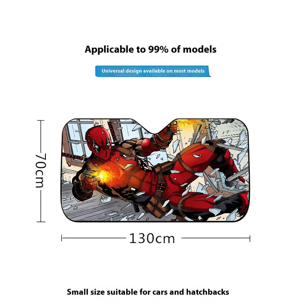 Cute-D-deadpool-S Stylish And Trendy Windshield Sunshade, Car Windshield Cover, Car Sunshade Curtain, Car Sun Protection Cover view 2