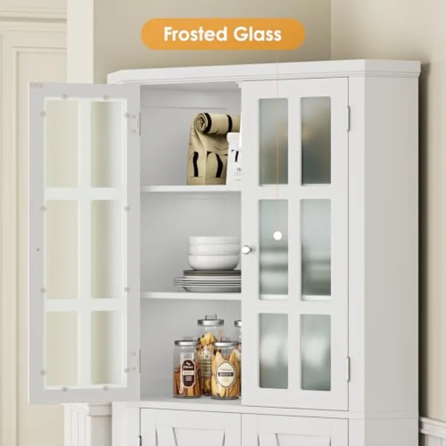 67 خزانة زاوية مخزن المطبخ مع أبواب خزانة المطبخ المزرعة مع 6 أرفف تخزين موفر للمساحة للحمام Li #4